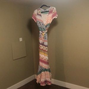 Floral wrap maxi dress